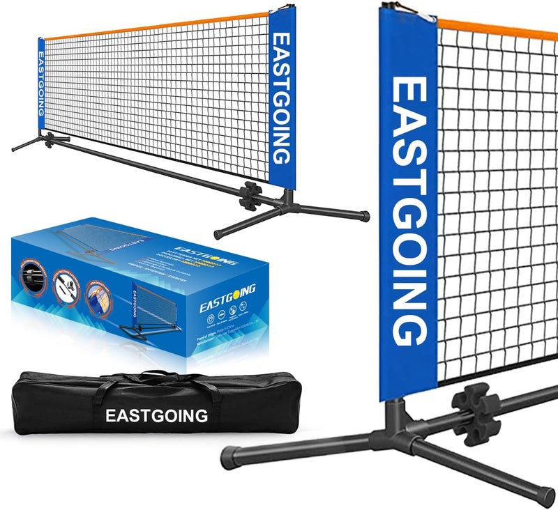 Eastgoing 10 ft Mini Portable Soccer Tennis Net | Pickleball Net System with Carrying Bag for Driveway Backyard. Easy Assemble Beach Tennis Net | Tennis Practice for Indoor and Outdoor - Image 1
